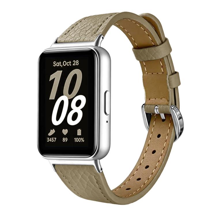 Slim Lychee-Textured Genuine Leather Watch Band, For Galaxy Fit3