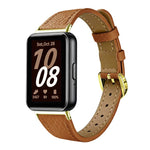 Slim Lychee-Textured Genuine Leather Watch Band, For Galaxy Fit3