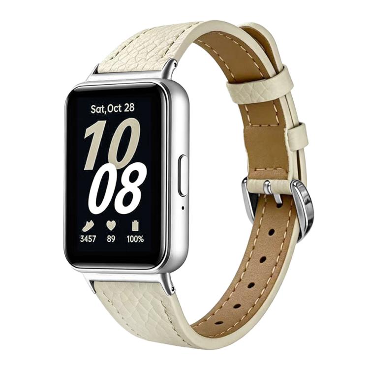 Slim Lychee-Textured Genuine Leather Watch Band, For Galaxy Fit3