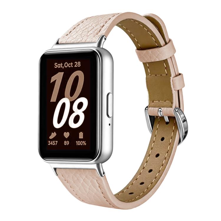 Slim Lychee-Textured Genuine Leather Watch Band, For Galaxy Fit3