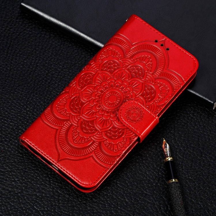 Custodia in pelle a ribalta orizzontale con motivo a goffratura mandala per iPhone XIR (2019), con supporto e fessure per carte e portafoglio, cornice per foto e cordino, For iPhone 11