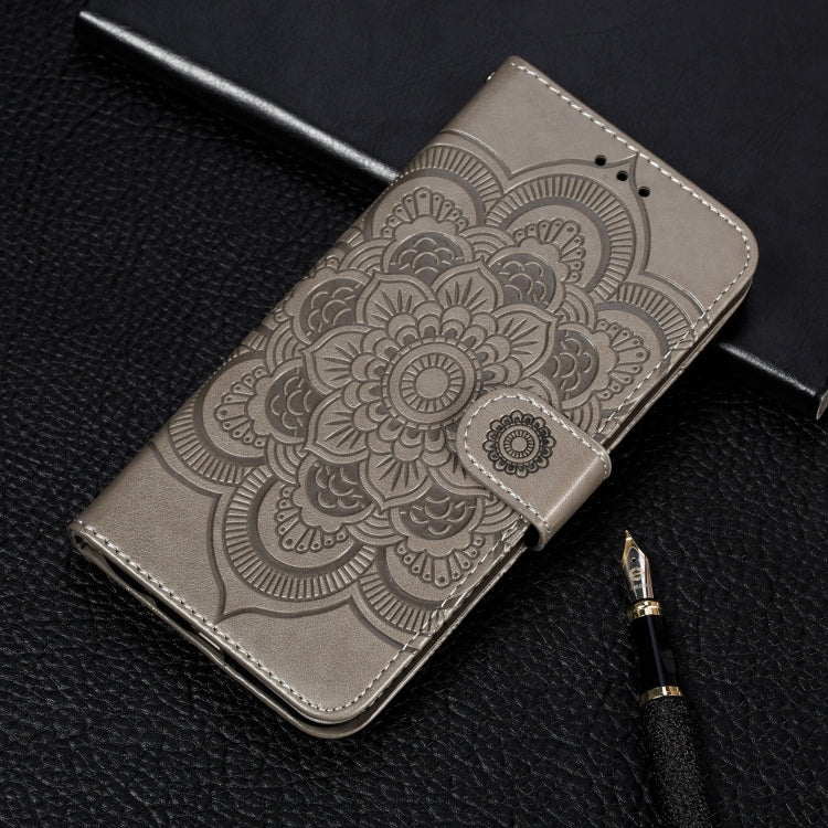 Custodia in pelle a ribalta orizzontale con motivo a goffratura mandala per iPhone XIR (2019), con supporto e fessure per carte e portafoglio, cornice per foto e cordino, For iPhone 11