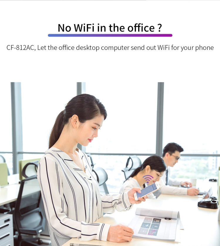 Adattatore WiFi USB COMFAST CF-812AC-1300 Mbps USB di Rete Wireless WiFi, CF-812AC