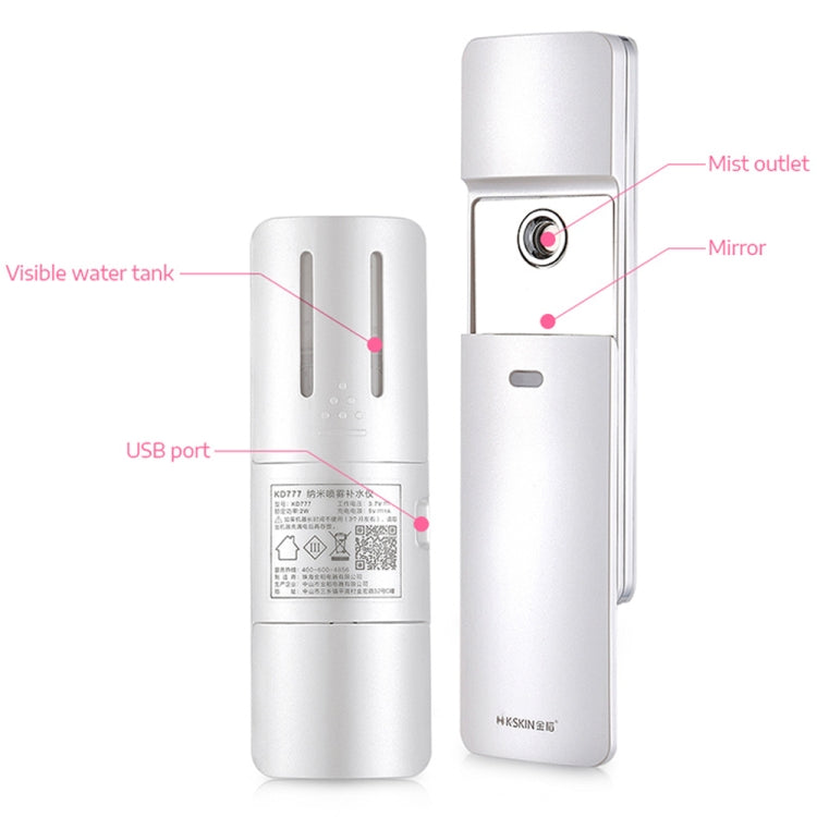 K-SKIN KD777 Nano Cool Spruzzatore facciale portatile Umidificatore per la cura della pelle Cura della pelle, White, Red