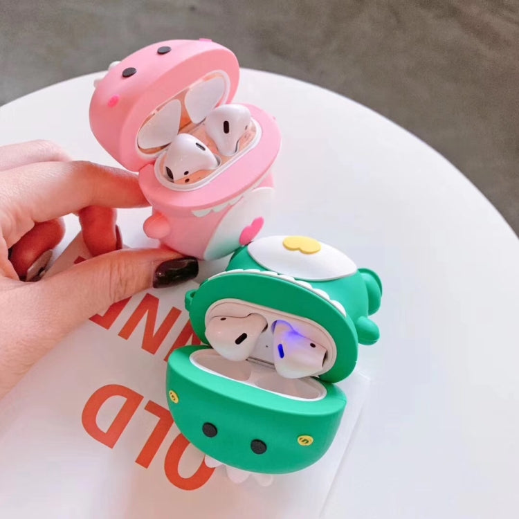 Coppia wireless universale Supporto per cuffie Bluetooth con dinosauro rosa verde per Apple AirPods 1 / 2