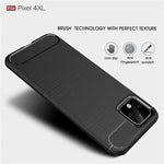 Custodia in TPU in fibra di carbonio con trama spazzolata per Google Pixel 4XL, For Google Pixel 4 XL