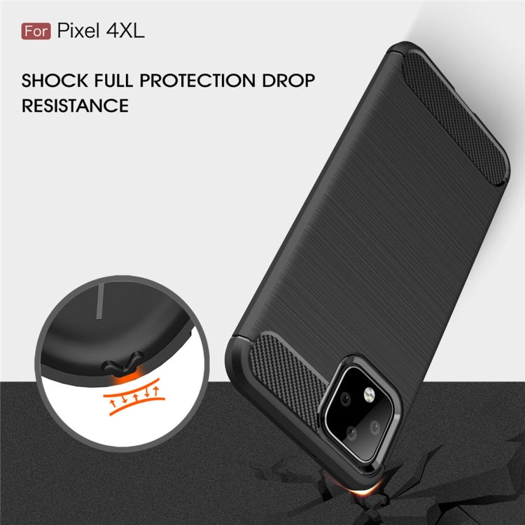 Custodia in TPU in fibra di carbonio con trama spazzolata per Google Pixel 4XL, For Google Pixel 4 XL