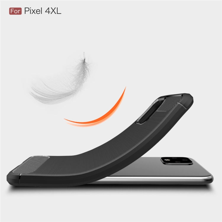 Custodia in TPU in fibra di carbonio con trama spazzolata per Google Pixel 4XL, For Google Pixel 4 XL
