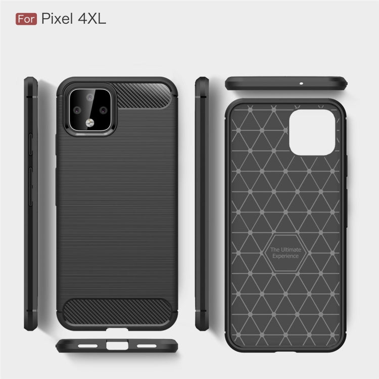 Custodia in TPU in fibra di carbonio con trama spazzolata per Google Pixel 4XL, For Google Pixel 4 XL