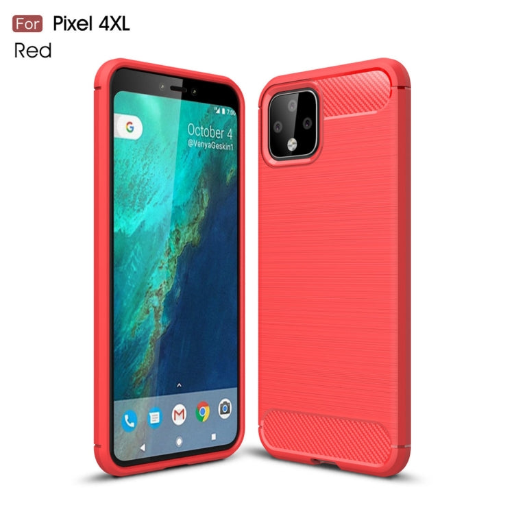 Custodia in TPU in fibra di carbonio con trama spazzolata per Google Pixel 4XL, For Google Pixel 4 XL
