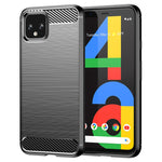Custodia in TPU in fibra di carbonio con texture spazzolata per Google Pixel 4, For Google Pixel 4