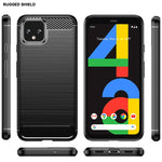 Custodia in TPU in fibra di carbonio con texture spazzolata per Google Pixel 4, For Google Pixel 4
