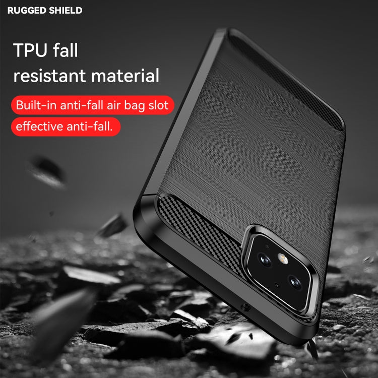 Custodia in TPU in fibra di carbonio con texture spazzolata per Google Pixel 4, For Google Pixel 4
