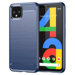 Custodia in TPU in fibra di carbonio con texture spazzolata per Google Pixel 4, For Google Pixel 4