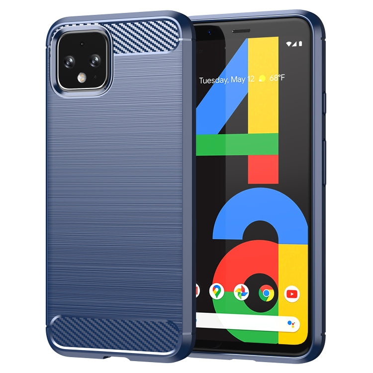 Custodia in TPU in fibra di carbonio con texture spazzolata per Google Pixel 4, For Google Pixel 4