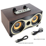 Altoparlante Bluetooth portatile in legno con subwoofer