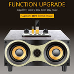 Altoparlante Bluetooth portatile in legno con subwoofer