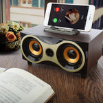 Altoparlante Bluetooth portatile in legno con subwoofer