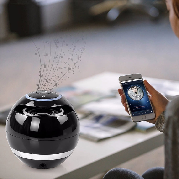 Altoparlante Bluetooth a sfera T&G A18 con luce a LED Mini altoparlante wireless portatile Musica mobile Supporto per subwoofer MP3 TF, BLACK, BLUE, PINK, WHITE