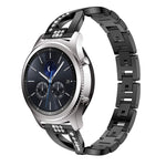 Per Samsung Gear S3 / Ticwatch Pro / HUAWEI GT Cinturino universale in metallo con diamanti da 22 mm, black, Silver, gold, Rose gold
