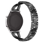 Per Samsung Gear S3 / Ticwatch Pro / HUAWEI GT Cinturino universale in metallo con diamanti da 22 mm, black, Silver, gold, Rose gold
