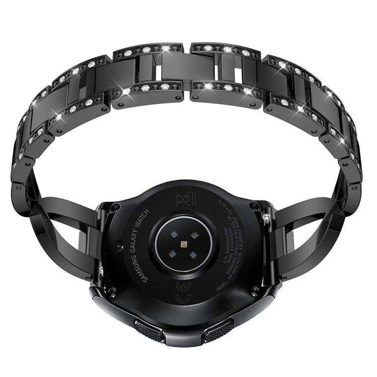 Per Samsung Gear S3 / Ticwatch Pro / HUAWEI GT Cinturino universale in metallo con diamanti da 22 mm, black, Silver, gold, Rose gold