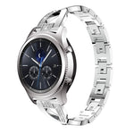 Per Samsung Gear S3 / Ticwatch Pro / HUAWEI GT Cinturino universale in metallo con diamanti da 22 mm, black, Silver, gold, Rose gold
