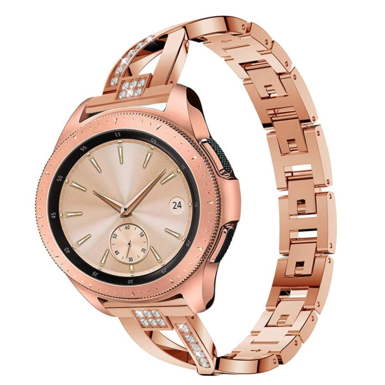 Per Samsung Gear S3 / Ticwatch Pro / HUAWEI GT Cinturino universale in metallo con diamanti da 22 mm, black, Silver, gold, Rose gold