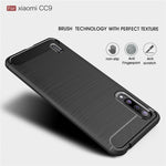 Custodia in TPU in fibra di carbonio con texture spazzolata per Xiaomi Mi CC9