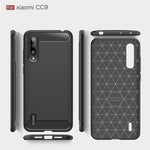Custodia in TPU in fibra di carbonio con texture spazzolata per Xiaomi Mi CC9