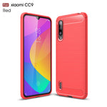 Custodia in TPU in fibra di carbonio con texture spazzolata per Xiaomi Mi CC9
