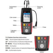 Tester per misuratore di spessore ad ultrasuoni digitale WT100A Tester per metalli digitale con ricarica USB ad alta precisione, WT100A