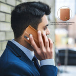 Custodia in pelle di protezione per cellulare con fibbia in pelle tinta unita retrò con cornice per foto e slot per schede e portafoglio e funzione staffa per Galaxy A40, For Galaxy A40