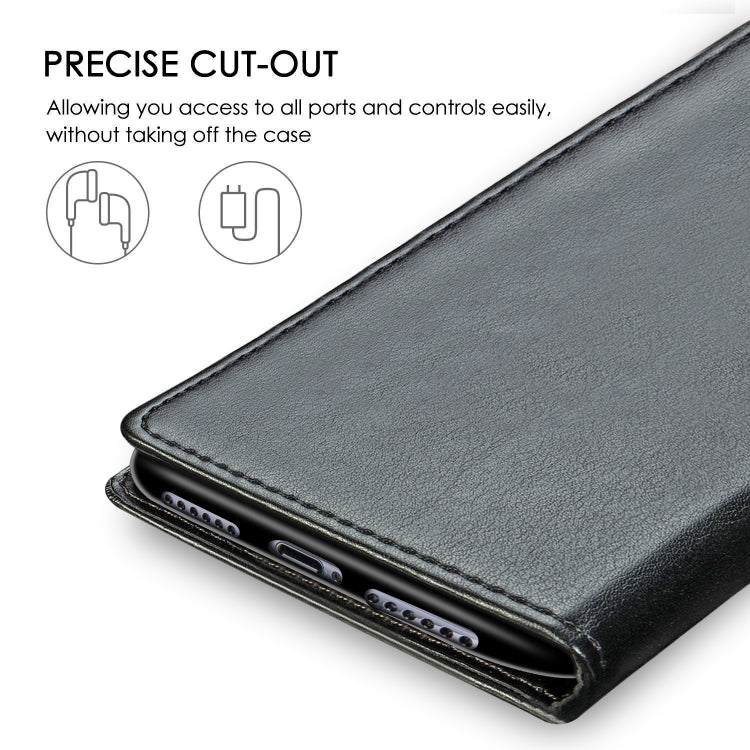 Custodia in pelle di protezione per cellulare con fibbia in pelle tinta unita retrò con cornice per foto e slot per schede e portafoglio e funzione staffa per Galaxy A40, For Galaxy A40