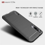 Custodia in TPU in fibra di carbonio con trama spazzolata per Xiaomi Mi CC9e / Xiaomi A3, For Xiaomi Mi CC9e