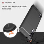 Custodia in TPU in fibra di carbonio con trama spazzolata per Xiaomi Mi CC9e / Xiaomi A3, For Xiaomi Mi CC9e