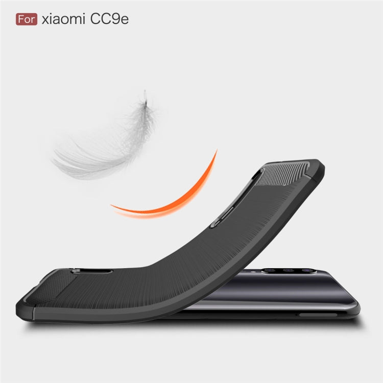 Custodia in TPU in fibra di carbonio con trama spazzolata per Xiaomi Mi CC9e / Xiaomi A3, For Xiaomi Mi CC9e