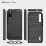 Custodia in TPU in fibra di carbonio con trama spazzolata per Xiaomi Mi CC9e / Xiaomi A3, For Xiaomi Mi CC9e