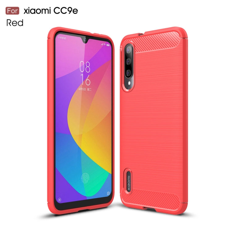 Custodia in TPU in fibra di carbonio con trama spazzolata per Xiaomi Mi CC9e / Xiaomi A3, For Xiaomi Mi CC9e