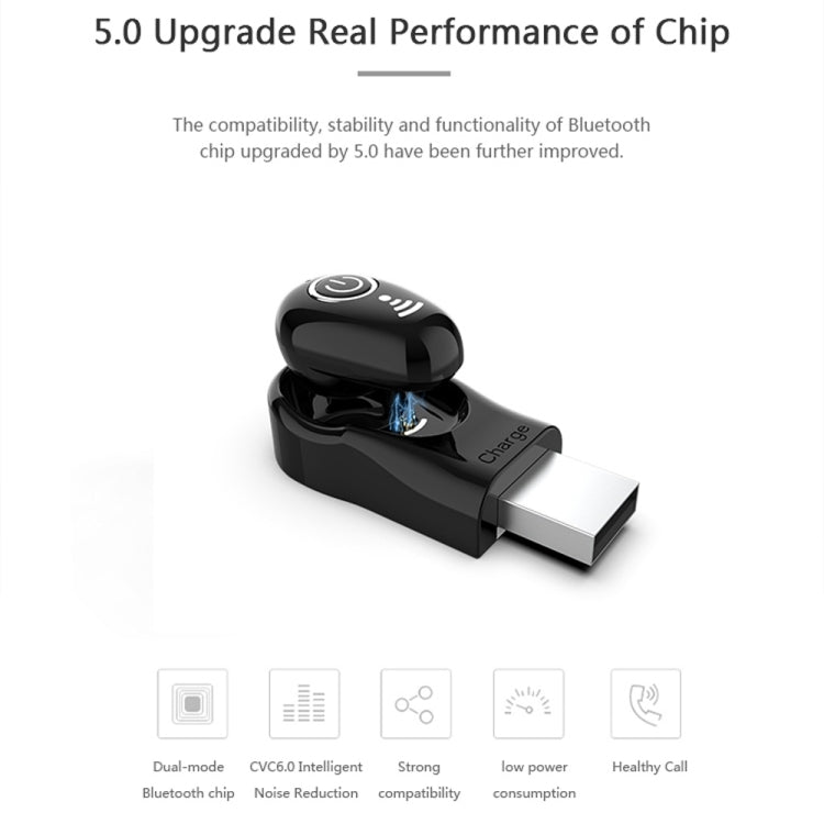 S650 Base di ricarica di seconda generazione Mini auricolare Bluetooth Auricolari wireless Business Auricolari in-ear vivavoce invisibili con microfono