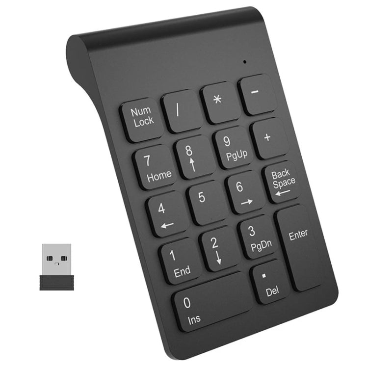 Tastierino numerico mini USB a 18 tasti da 2,4 GHz, Wireless Black