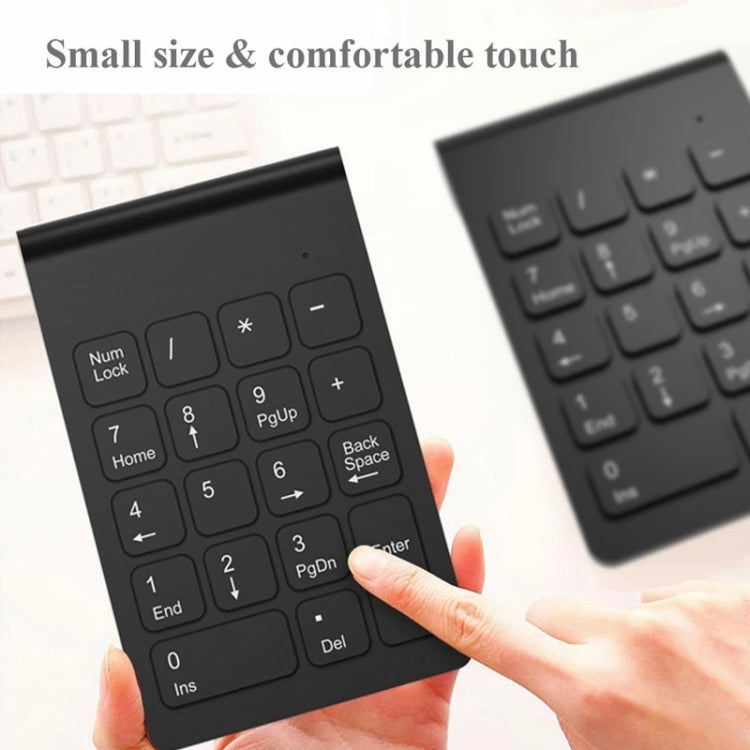 Tastierino numerico mini USB a 18 tasti da 2,4 GHz, Wireless Black