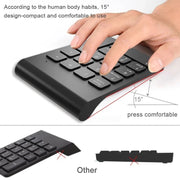 Tastierino numerico mini USB a 18 tasti da 2,4 GHz, Wireless Black