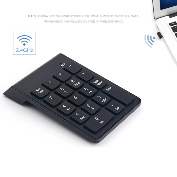 Tastierino numerico mini USB a 18 tasti da 2,4 GHz, Wireless Black