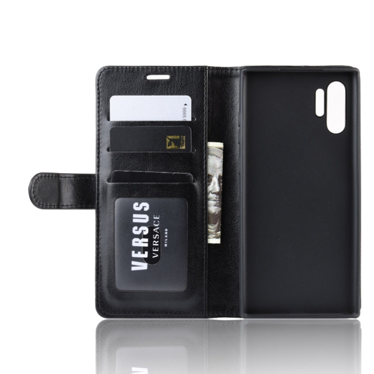 R64 Texture Custodia in pelle pieghevole orizzontale singola per Galaxy Note 10+, con supporto, slot per carte e portafoglio, For Galaxy Note 10+