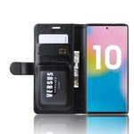 R64 Texture Custodia in pelle pieghevole orizzontale singola per Galaxy Note 10+, con supporto, slot per carte e portafoglio, For Galaxy Note 10+