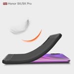 Custodia in TPU in fibra di carbonio con trama spazzolata per Huawei Honor 9X / 9X Pro, For Huawei Honor 9X