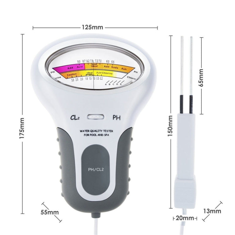 Tester pH e cloro per qualità acqua piscina 20cm