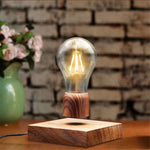 Lampada decorativa per la casa a LED con substrato color legno a lampadina flottante magnetica retrò