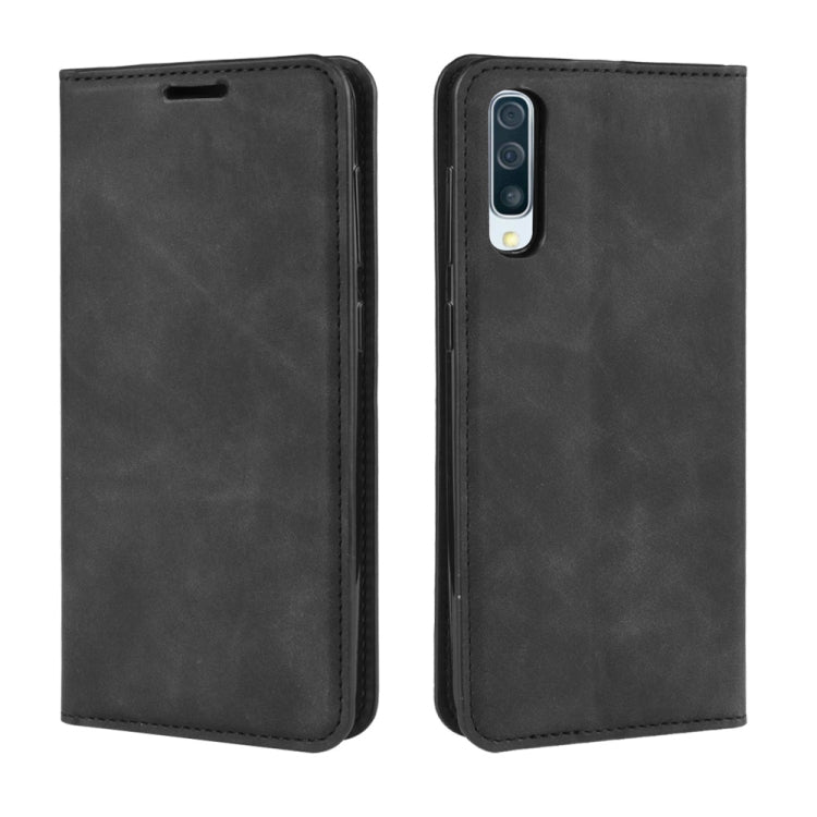 Custodia in pelle con ventosa magnetica per affari in pelle retrò con supporto per borsa-mandrino per Galaxy A50, For Galaxy A50